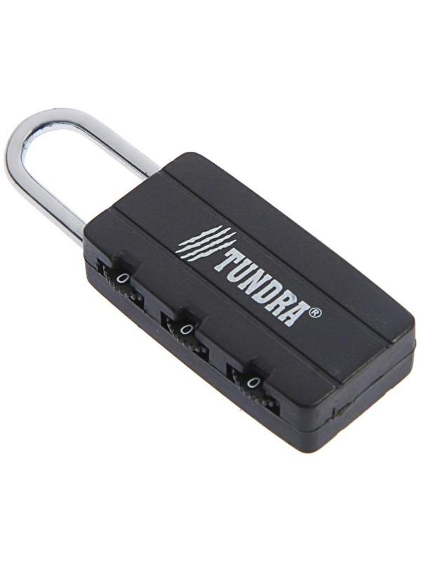 Замок навесной кодовый ТУНДРА ZK007, черный