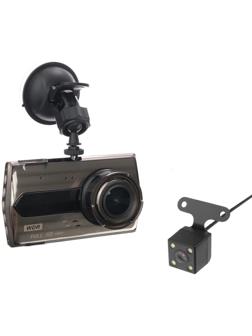 Видеорегистратор 2 камеры, HD 1080P, IPS 4.0 WDR, обзор 170°