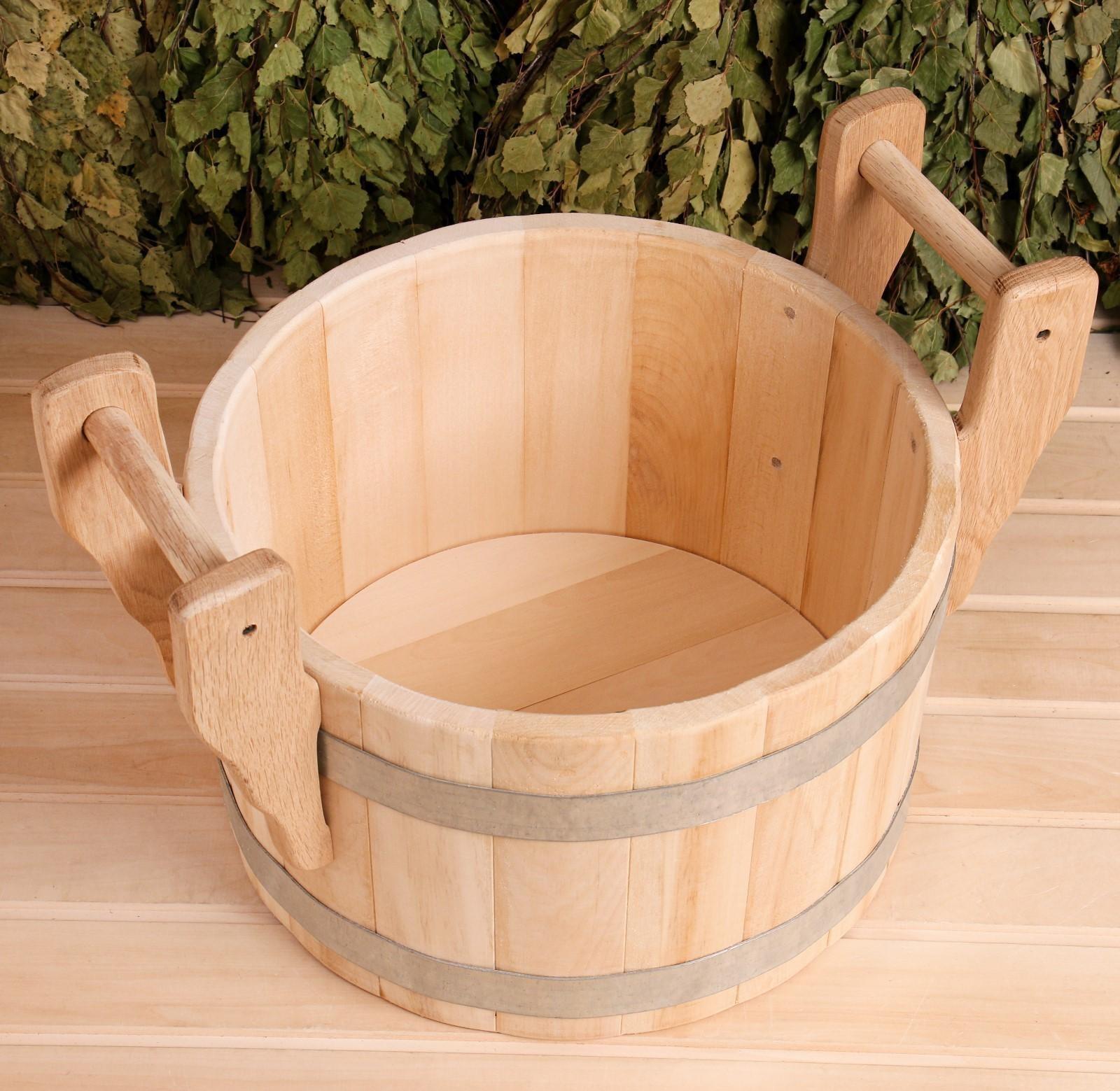 Запарник из липы, премиум, 23л, с крышкой, на два веника