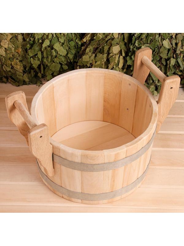 Запарник из липы, премиум, 23л, с крышкой, на два веника