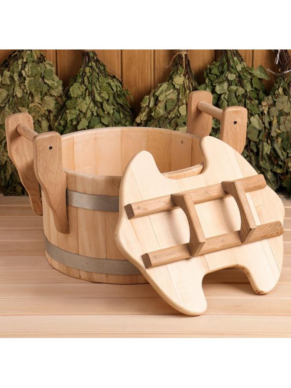 Запарник из липы, премиум, 23л, с крышкой, на два веника