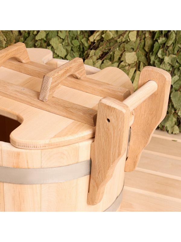 Запарник из липы, премиум, 23л, с крышкой, на два веника