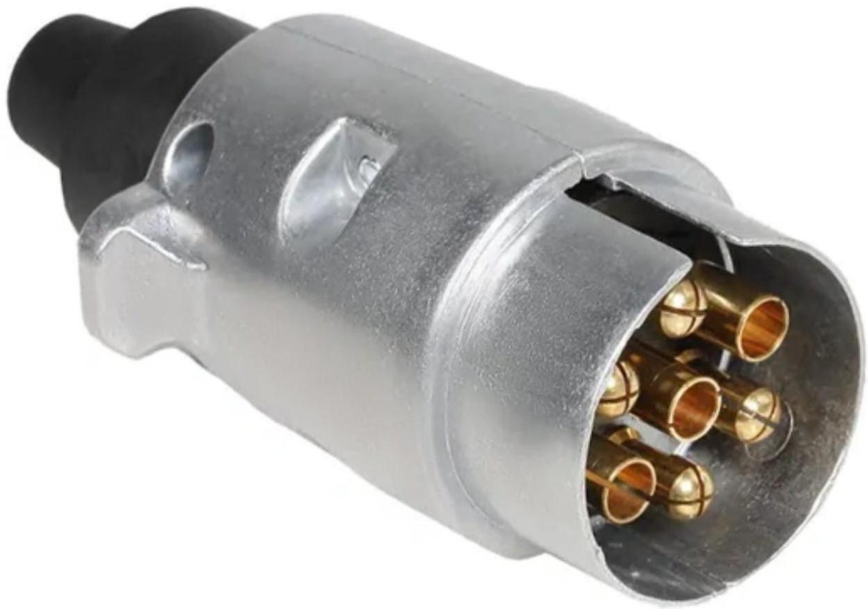 Вилка прицепа 7 контактов, металл, ATE-02