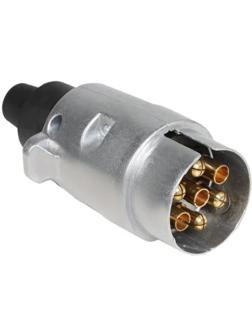 Вилка прицепа 7 контактов, металл, ATE-02