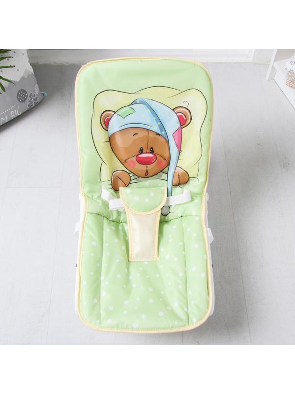 Шезлонг - качалка для новорождённых «Мишка под одеялком», игровая дуга, игрушки МИКС