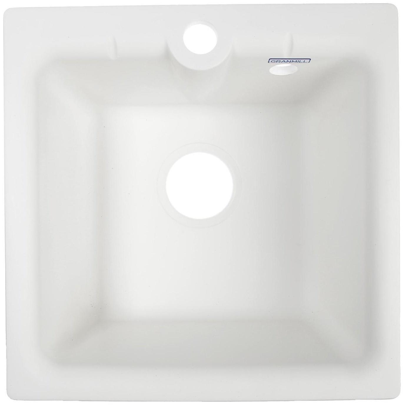Мойка кухонная из камня GRANMILL 18, 415х415х200 мм, белая