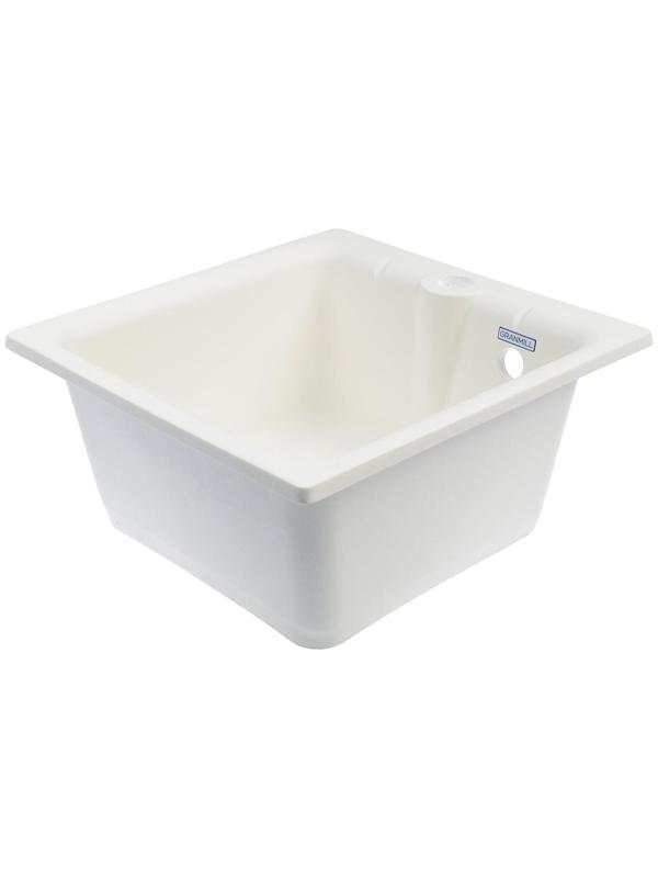 Мойка кухонная из камня GRANMILL 18, 415х415х200 мм, белая