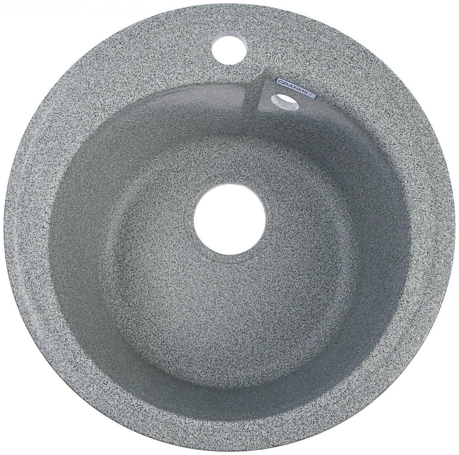 Мойка кухонная из камня GRANMILL 19, d=440 мм, глубина 18 см, темно-серая