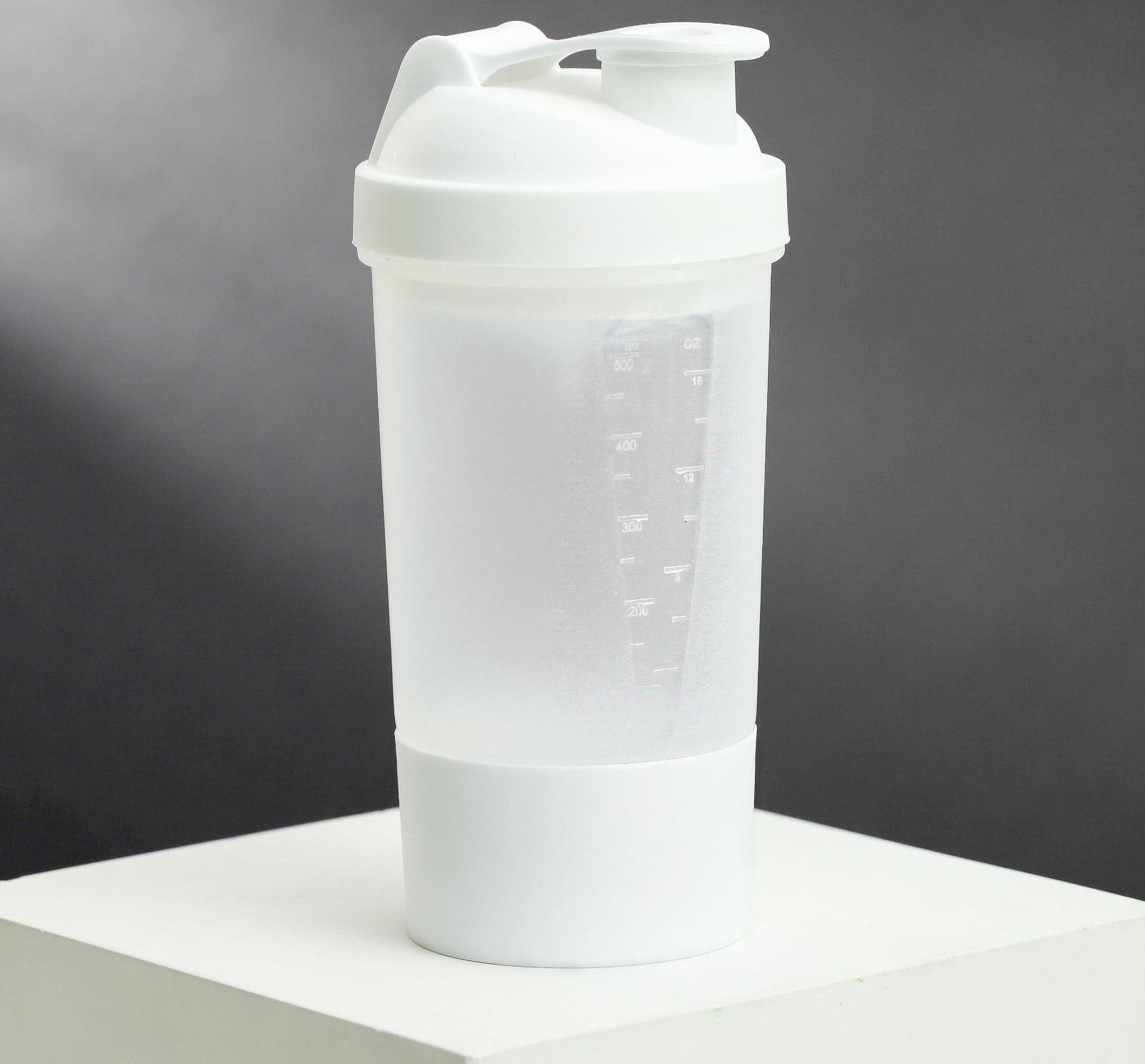 Шейкер спортивный с чашей под протеин, 500 мл