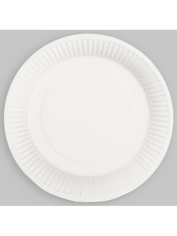 Тарелка бумажная, однотонная, цвет оранжевый