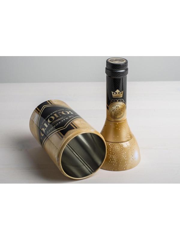 Коробка жестяная в форме бутылки «Золото», 29,7 см × 8 см × 8 см