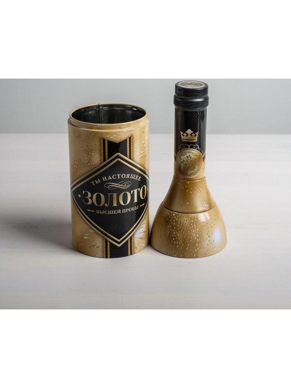 Коробка жестяная в форме бутылки «Золото», 29,7 см × 8 см × 8 см