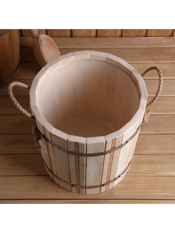 Запарник из липы, 9 л, пластиковая вставка, ручка-веревка (Рисунок  4)