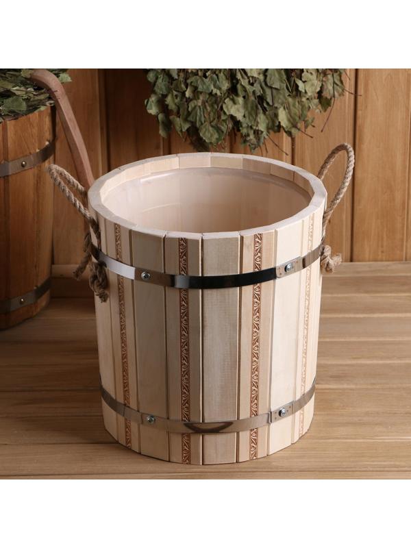 Запарник из липы, 9 л, пластиковая вставка, ручка-веревка (Рисунок  4)