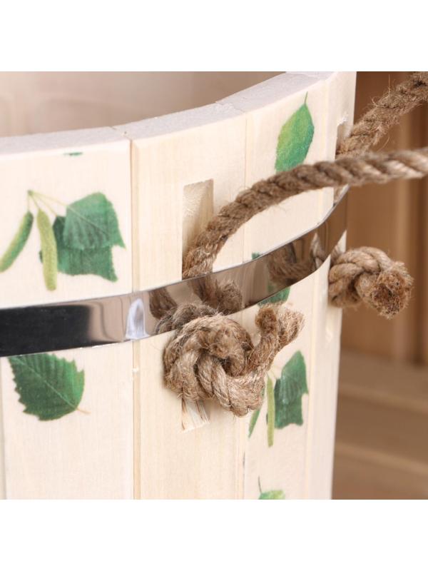 Запарник из липы, 9 л,  пластиковая вставка, ручка-веревка (Рисунок  7), УФ-печать