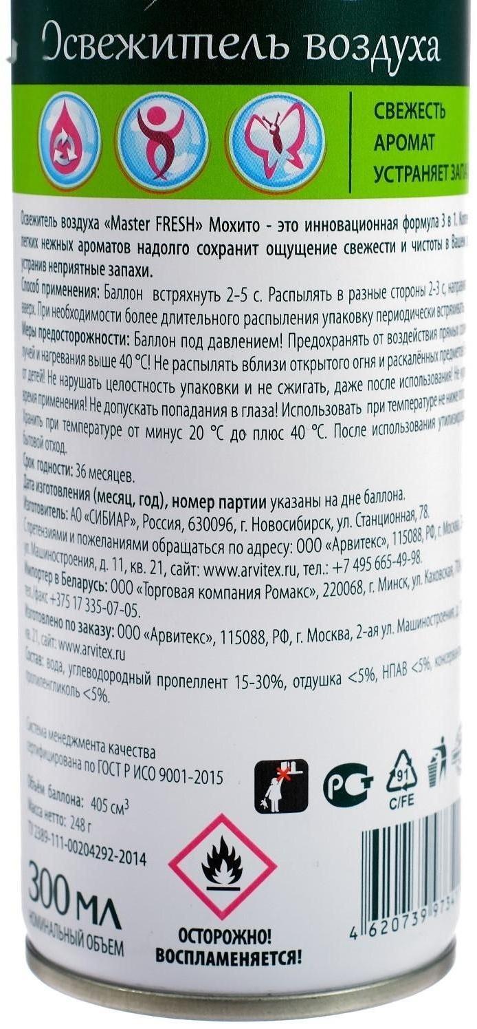 Освежитель воздуха Master Fresh , мохито, 300 мл