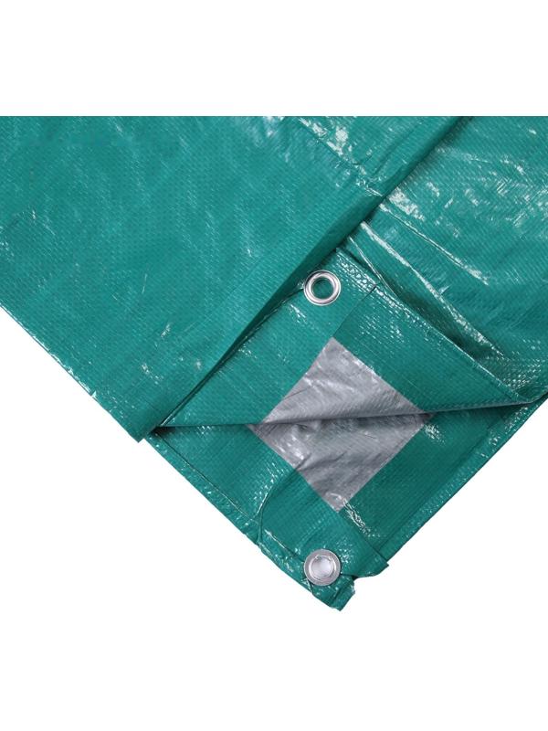 Тент защитный, 6 × 5 м, плотность 120 г/м², УФ, люверсы шаг 1 м, зелёный