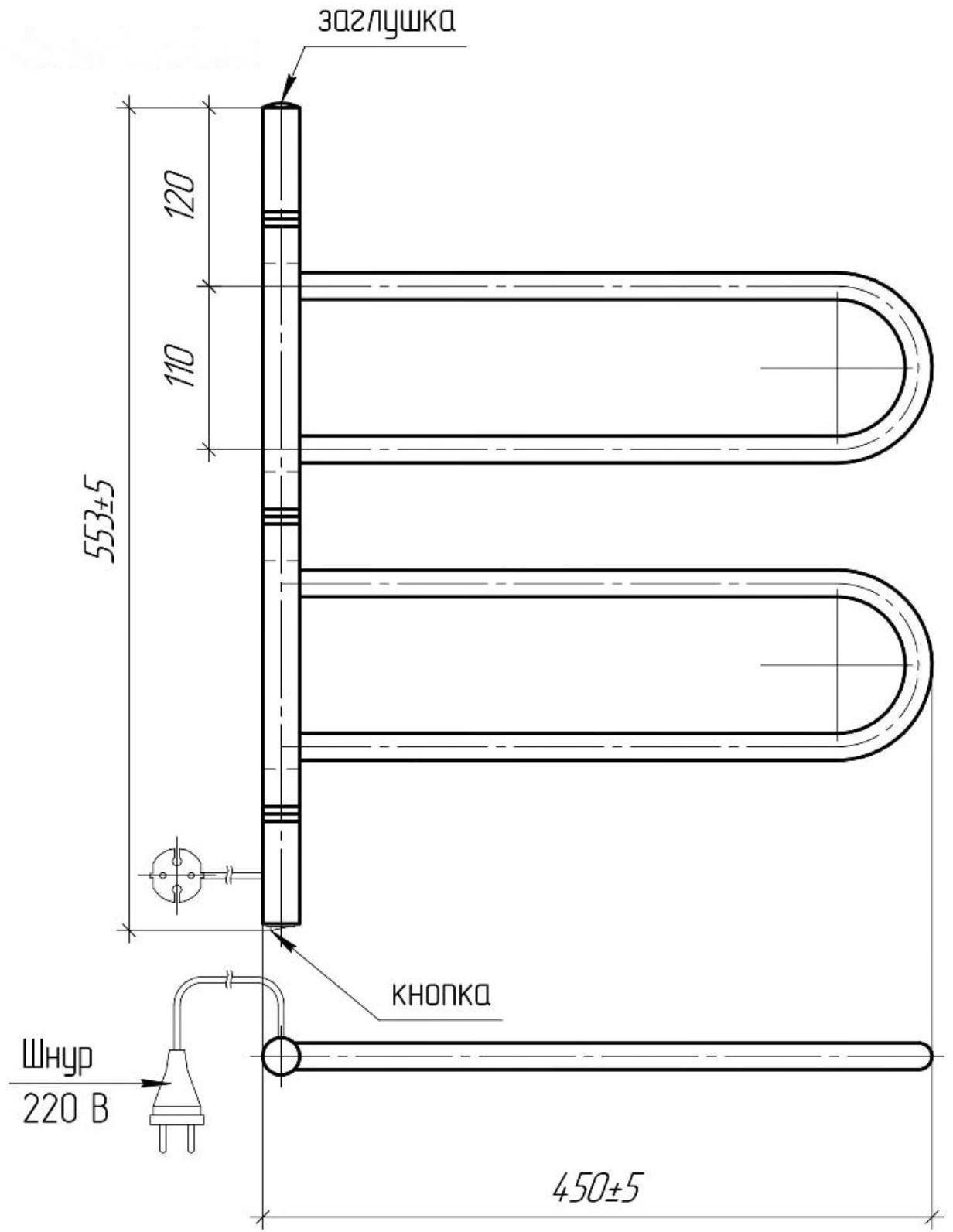 Полотенцесушитель электрический ТЕРА 