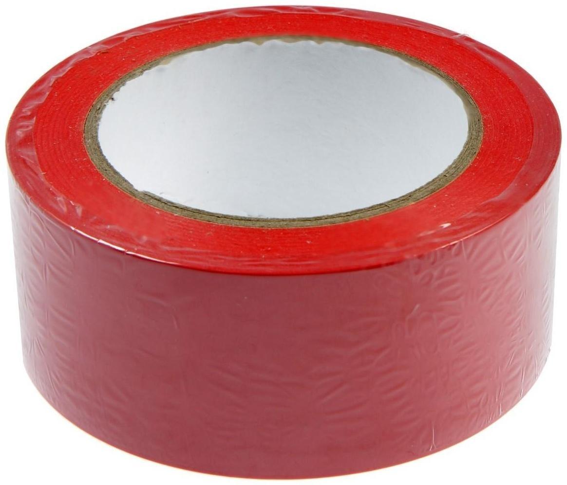 Лента разметочная ТУНДРА, клейкая, красная, 150 мкм, 48 мм х 33 м