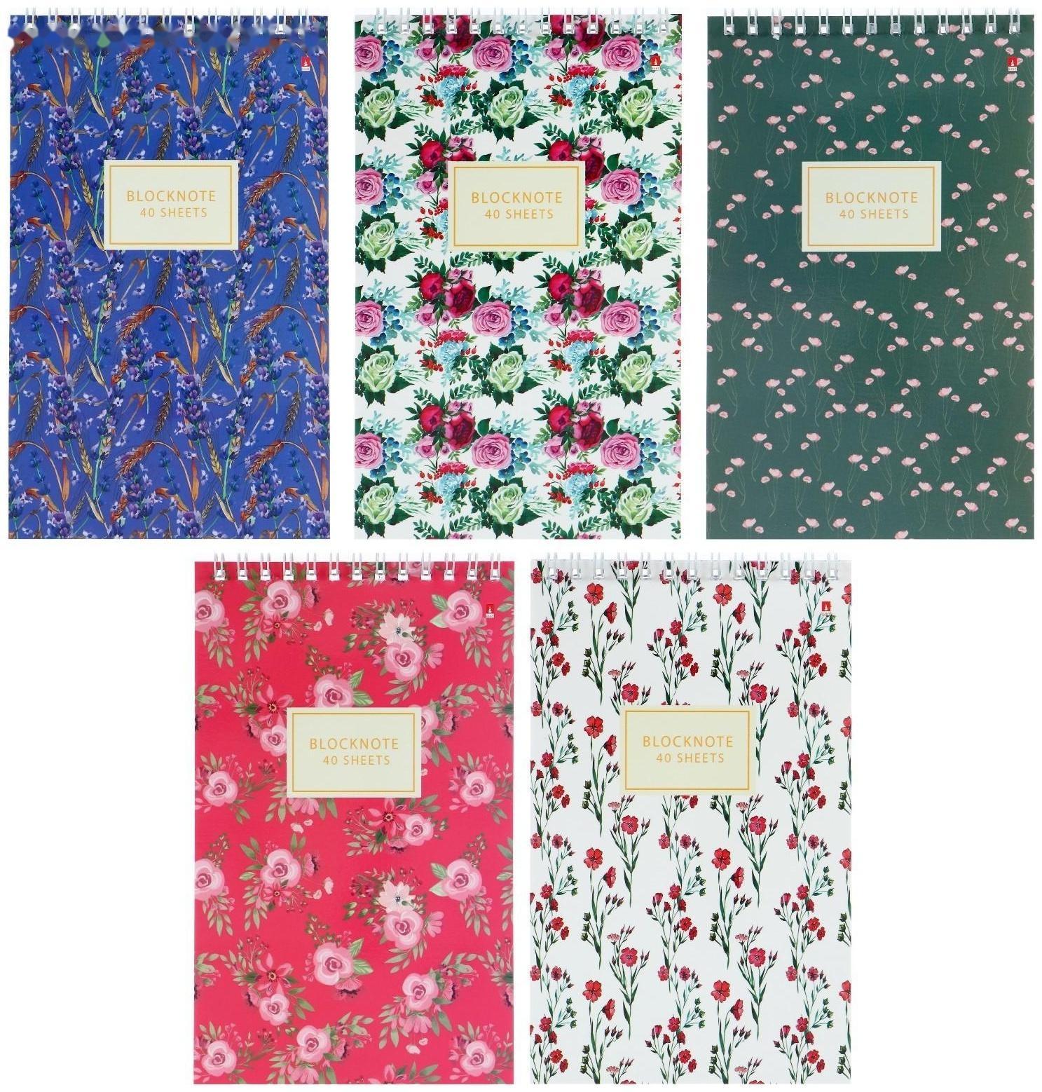 Блокнот А5, 40 листов на гребне 