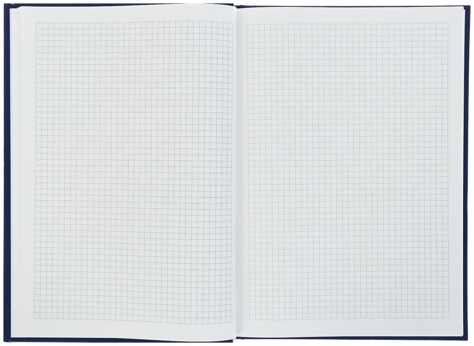 Книга учета А4, 120 листов в клетку, бумвинил, синяя