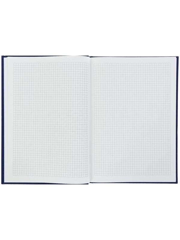 Книга учета А4, 120 листов в клетку, бумвинил, синяя