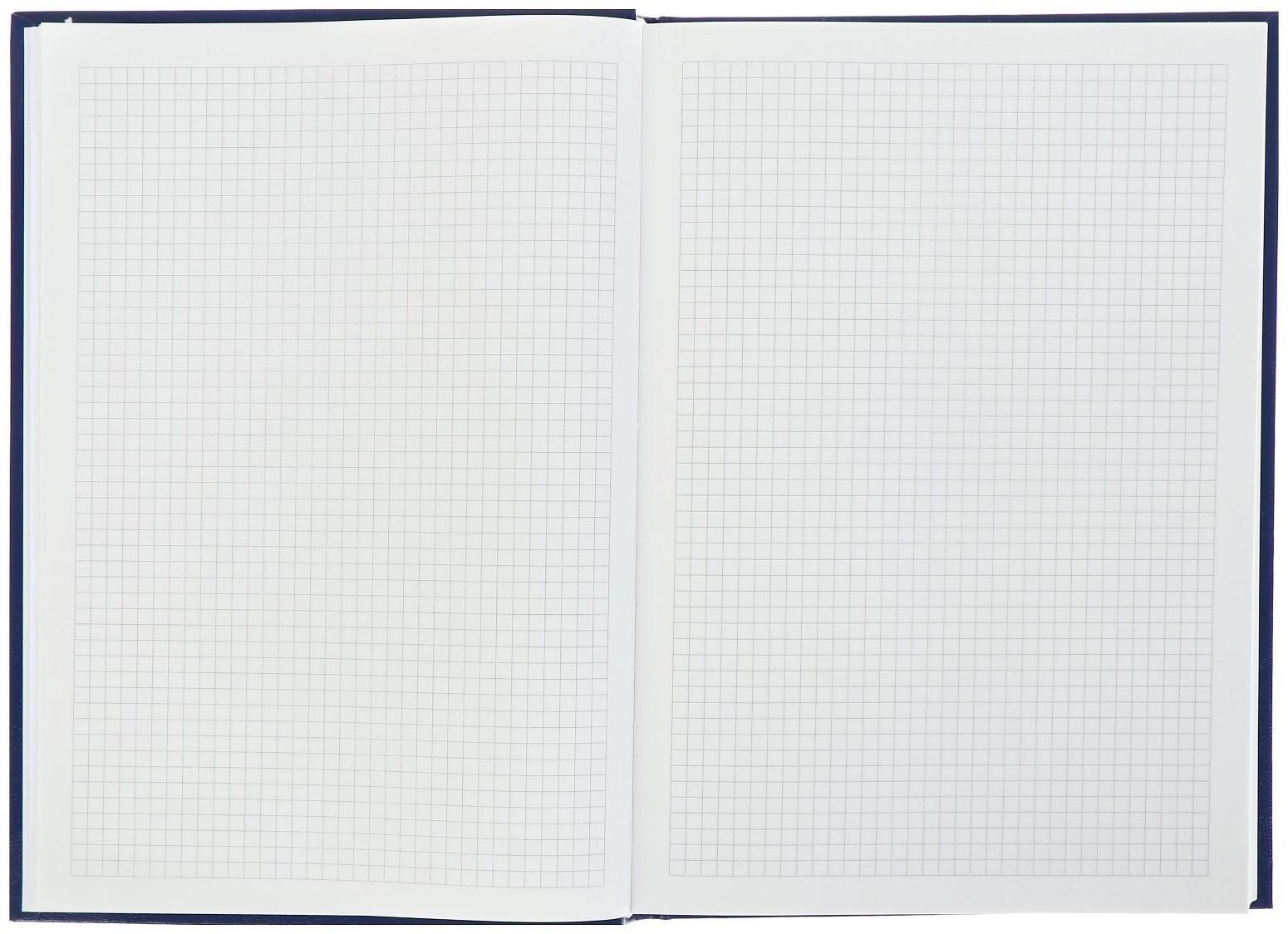 Книга учета А4, 192 листа в клетку, бумвинил, синяя
