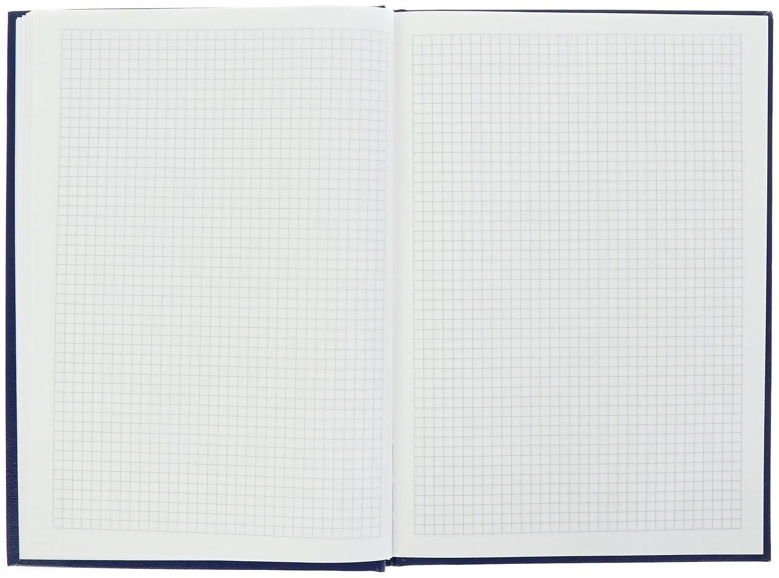 Книга учета А4, 96 листов в клетку, бумвинил, синяя