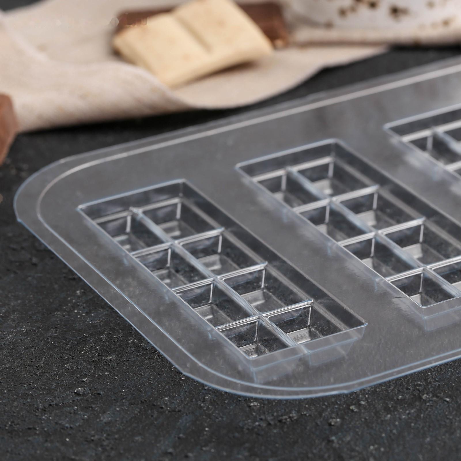 Форма для шоколада и конфет «Батончик 2×4», цвет прозрачный