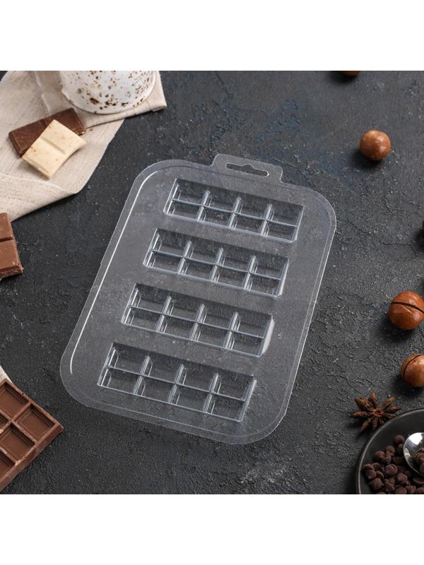 Форма для шоколада и конфет «Батончик 2×4», цвет прозрачный