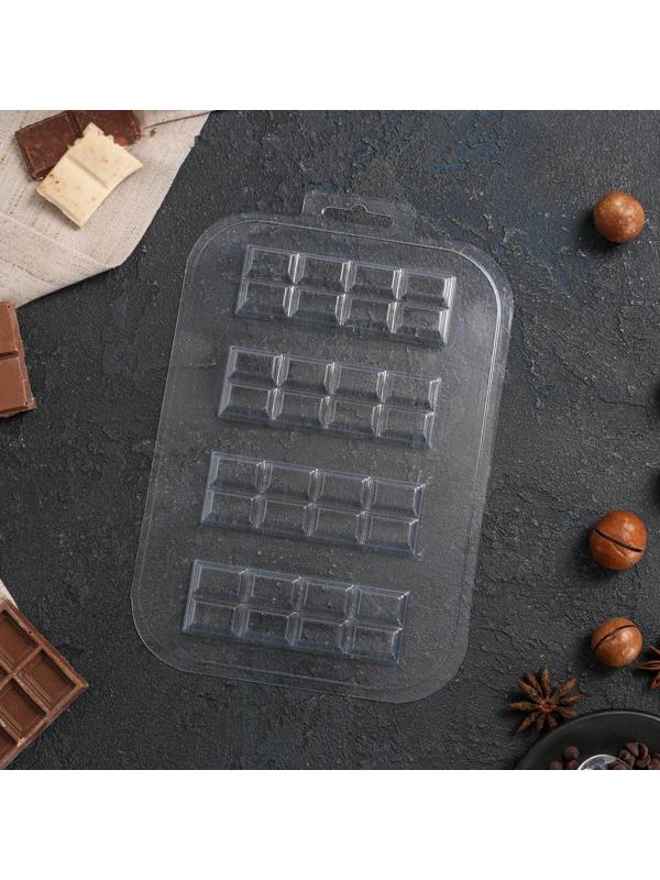 Форма для шоколада и конфет «Батончик 2×4», цвет прозрачный