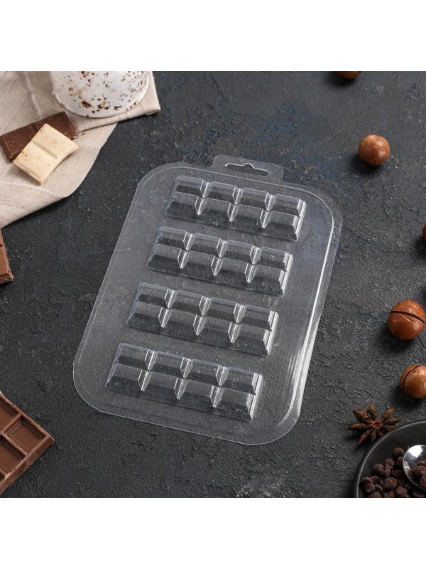 Форма для шоколада и конфет «Батончик 2×4», цвет прозрачный