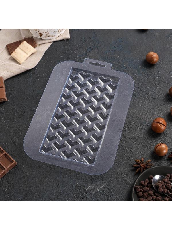 Форма для шоколада и конфет «Плитка Кубики Экстра», цвет прозрачный