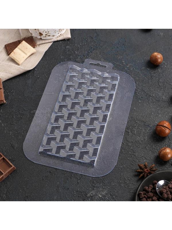 Форма для шоколада и конфет «Плитка Кубики Экстра», цвет прозрачный