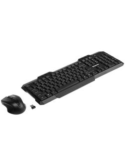 Комплект клавиатура и мышь Defender Jakarta C-805 RU, беспровод,мембран,1600 dpi,USB,чёрный