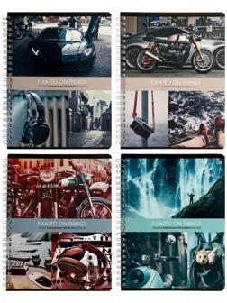 Тетрадь 80 листов в линию на гребне Crazy world, обложка мелованный картон, блок офсет, МИКС