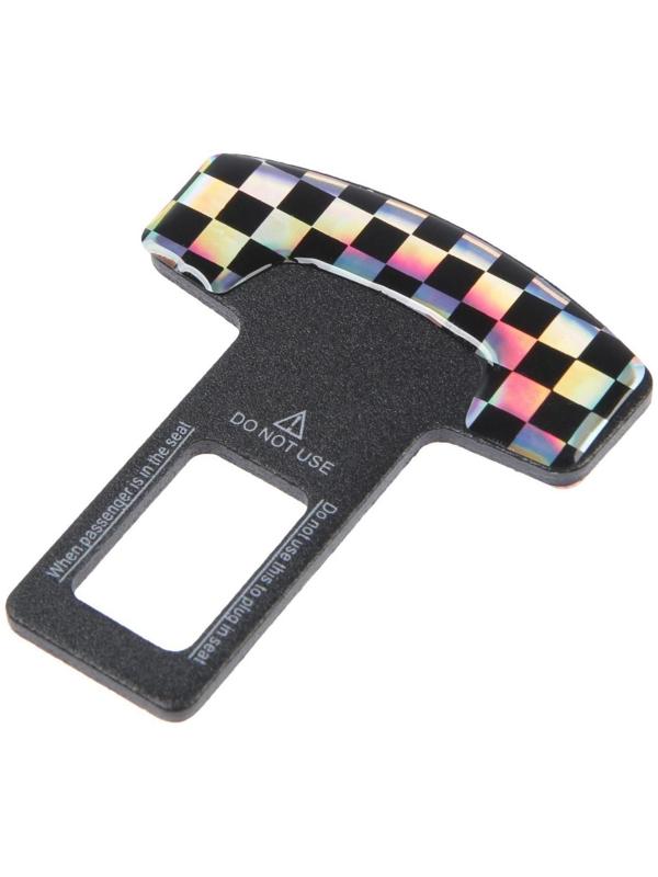 Заглушка ремня безопасности, металлическая, черно-белый