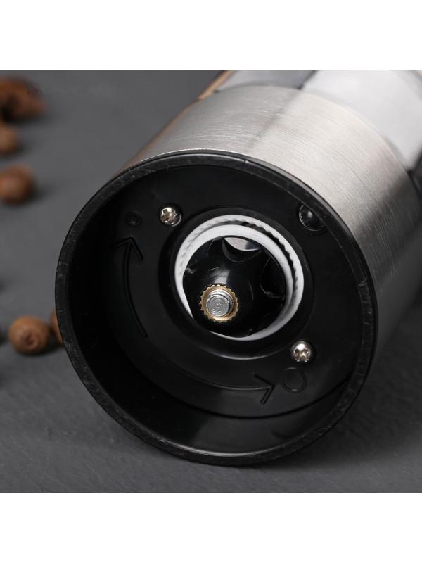 Мельница электрическая, для специй, 22 см, нержавеющая сталь, акрил