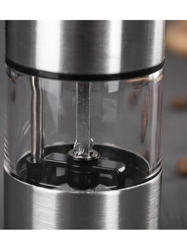 Мельница электрическая, для специй, 22 см, нержавеющая сталь, акрил