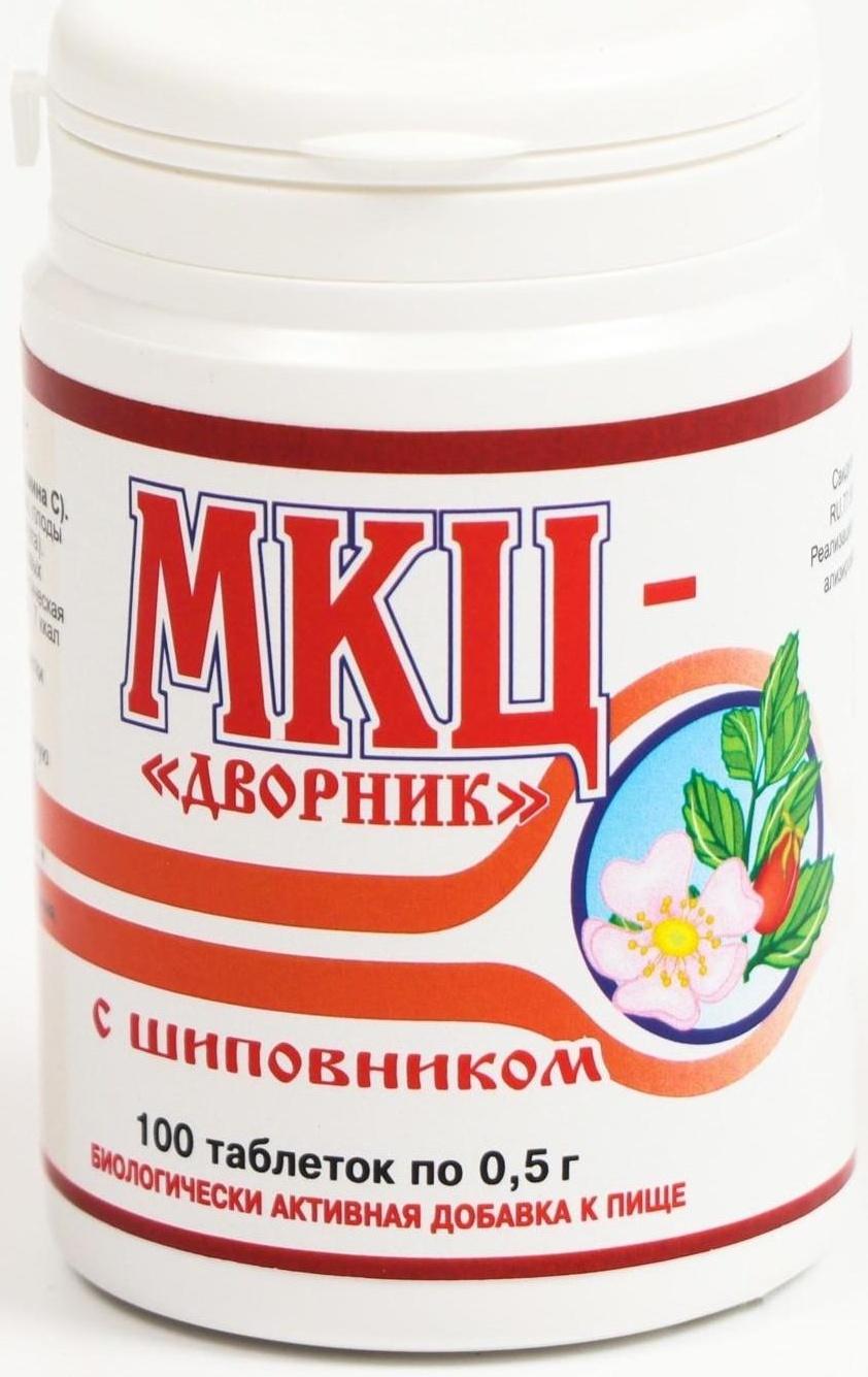 МКЦ «Дворник» с шиповником, для нормализации ЖКТ, 100 таблеток по 0,5 г