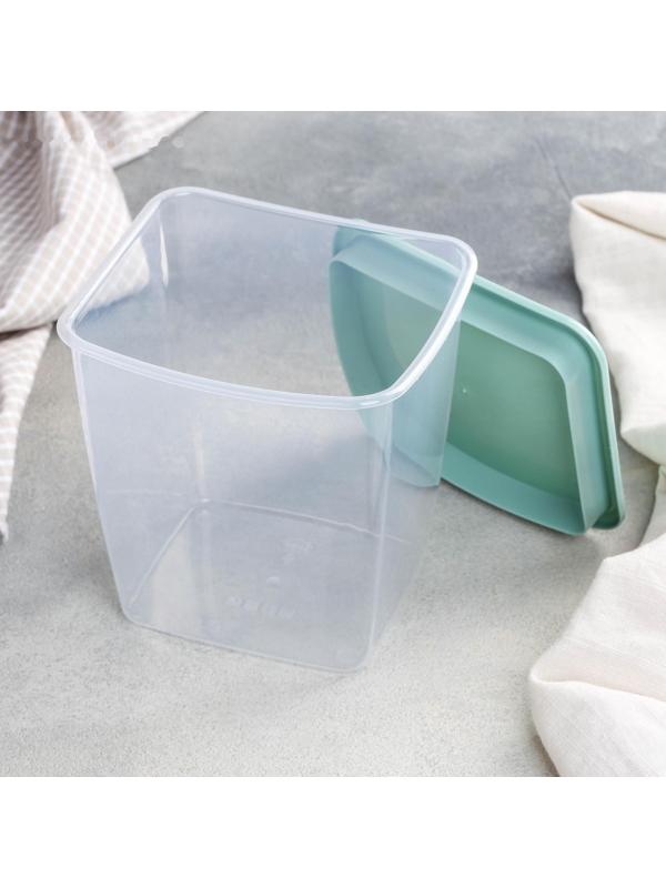 Ёмкость для сыпучих продуктов, квадратная, 1 л, цвет фисташковый