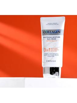 Солнцезащитный крем для лица ENOUGH 3 в 1 с морским коллагеном SPF50 PA+++, 50 мл