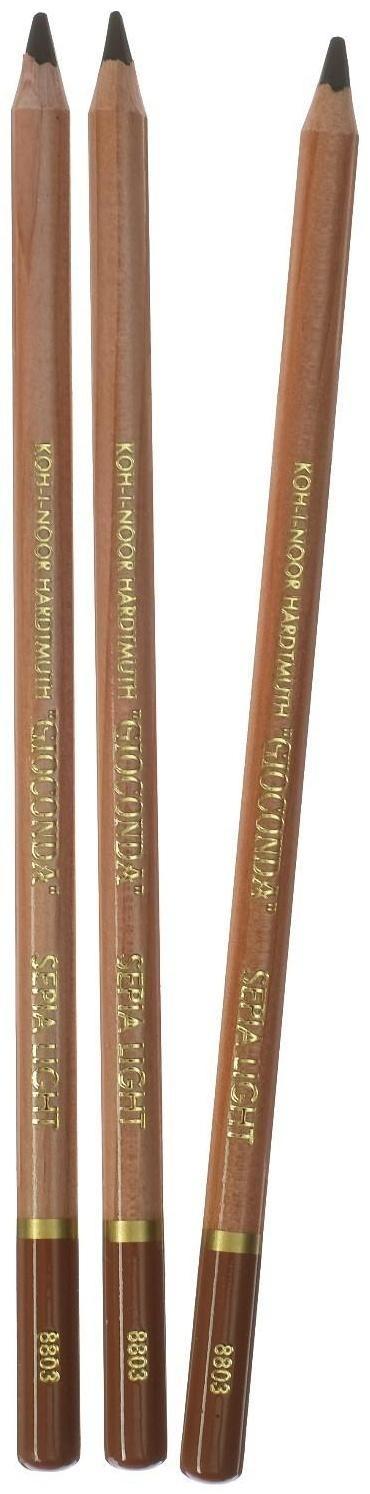 Набор 3 штуки сепия в карандаше Koh-I-Noor GIOCONDA 8803, светлая, (1295196)