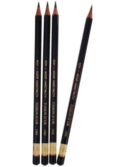 Набор чернографитных карандашей 4 штуки Koh-I-Noor, профессиональных 1900 7В (2474709)