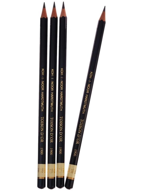 Набор чернографитных карандашей 4 штуки Koh-I-Noor, профессиональных 1900 7В (2474709)