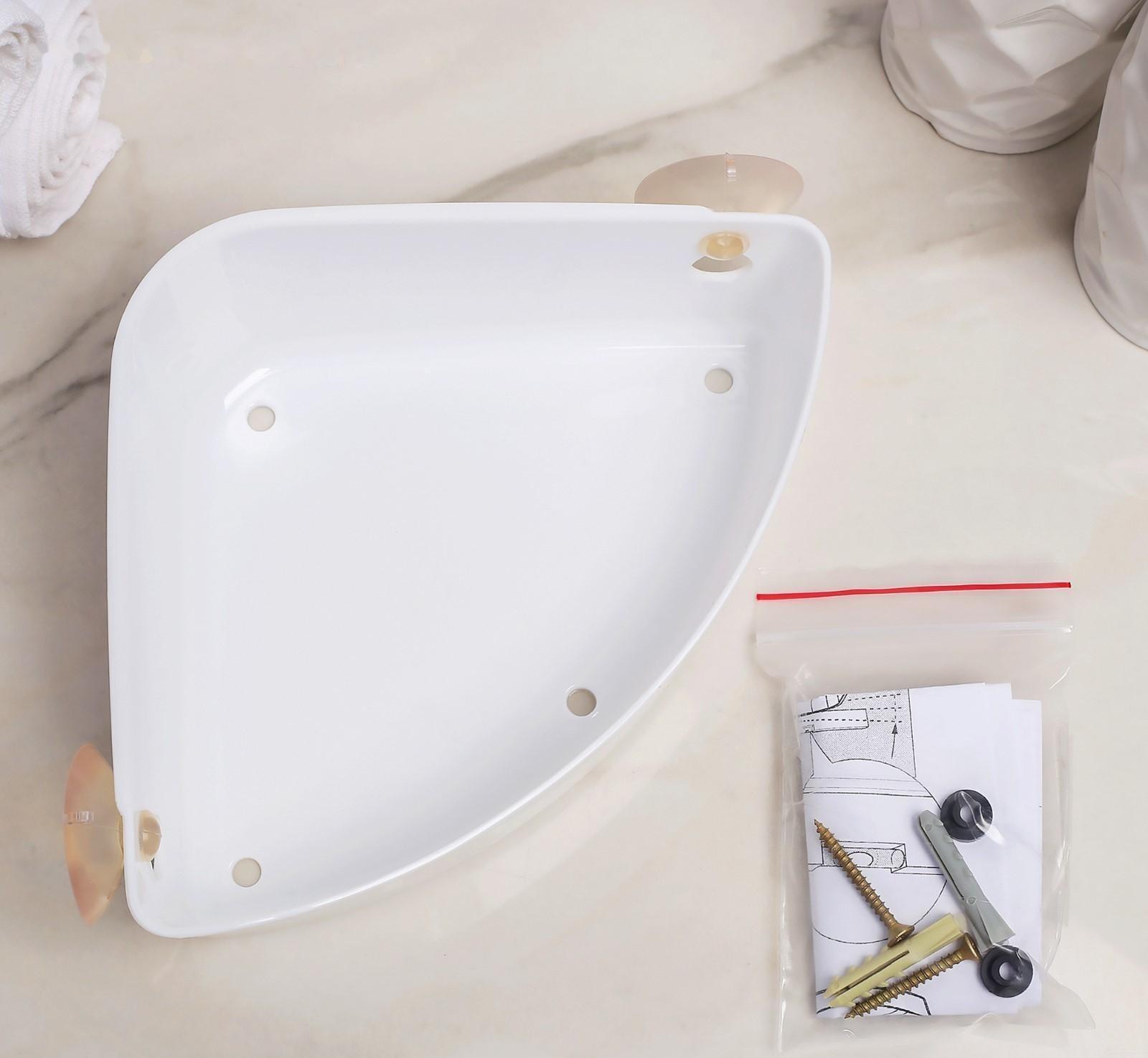 Полка навесная угловая Krita, 22,5×15 ×7 см, цвет снежно-белый