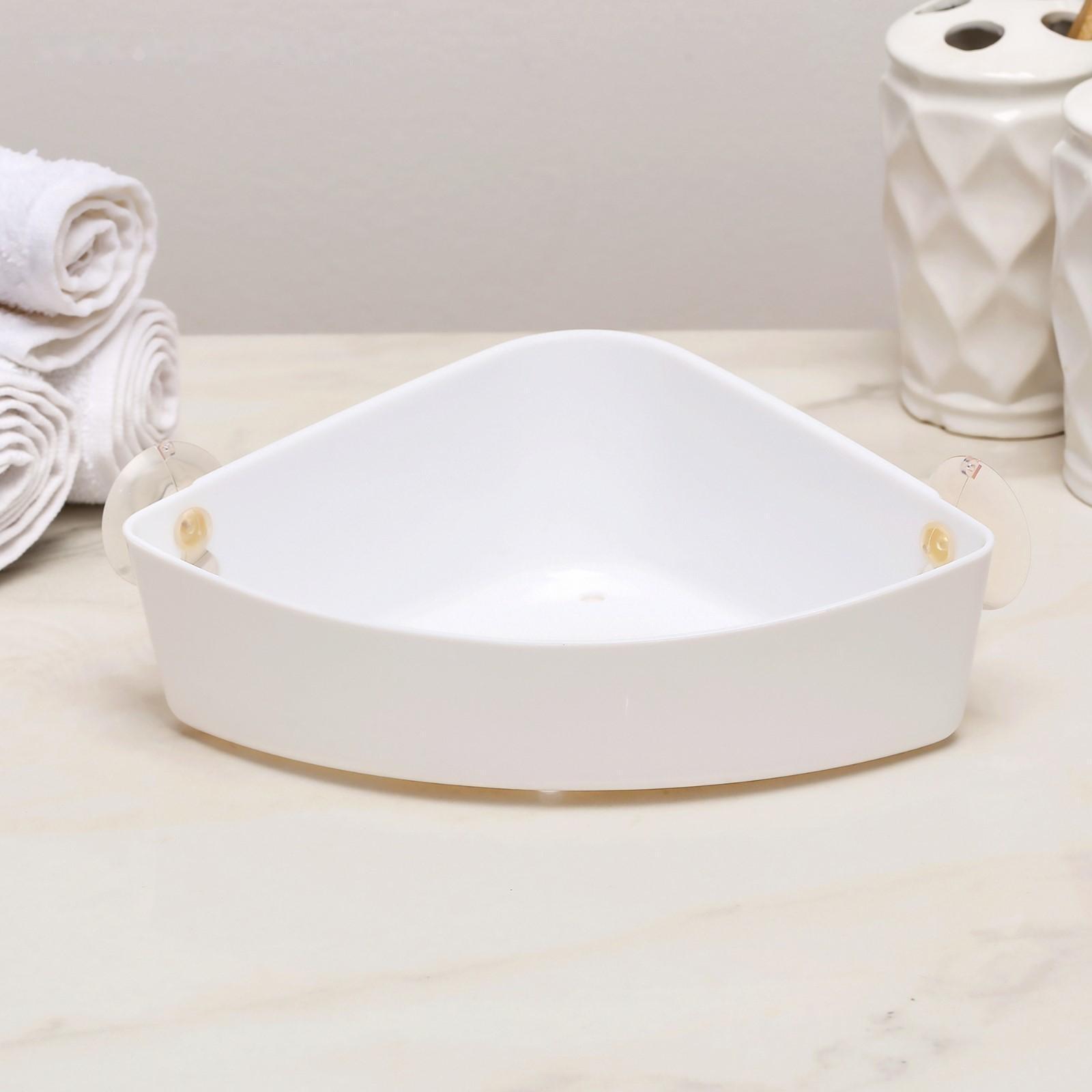 Полка навесная угловая Krita, 22,5×15 ×7 см, цвет снежно-белый