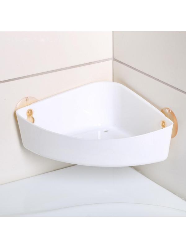 Полка навесная угловая Krita, 22,5×15 ×7 см, цвет снежно-белый