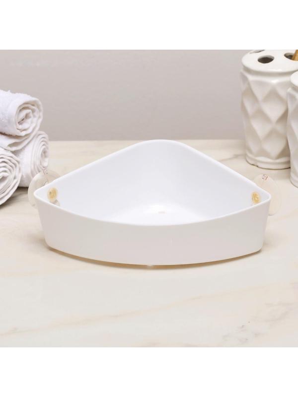 Полка навесная угловая Krita, 22,5×15 ×7 см, цвет снежно-белый