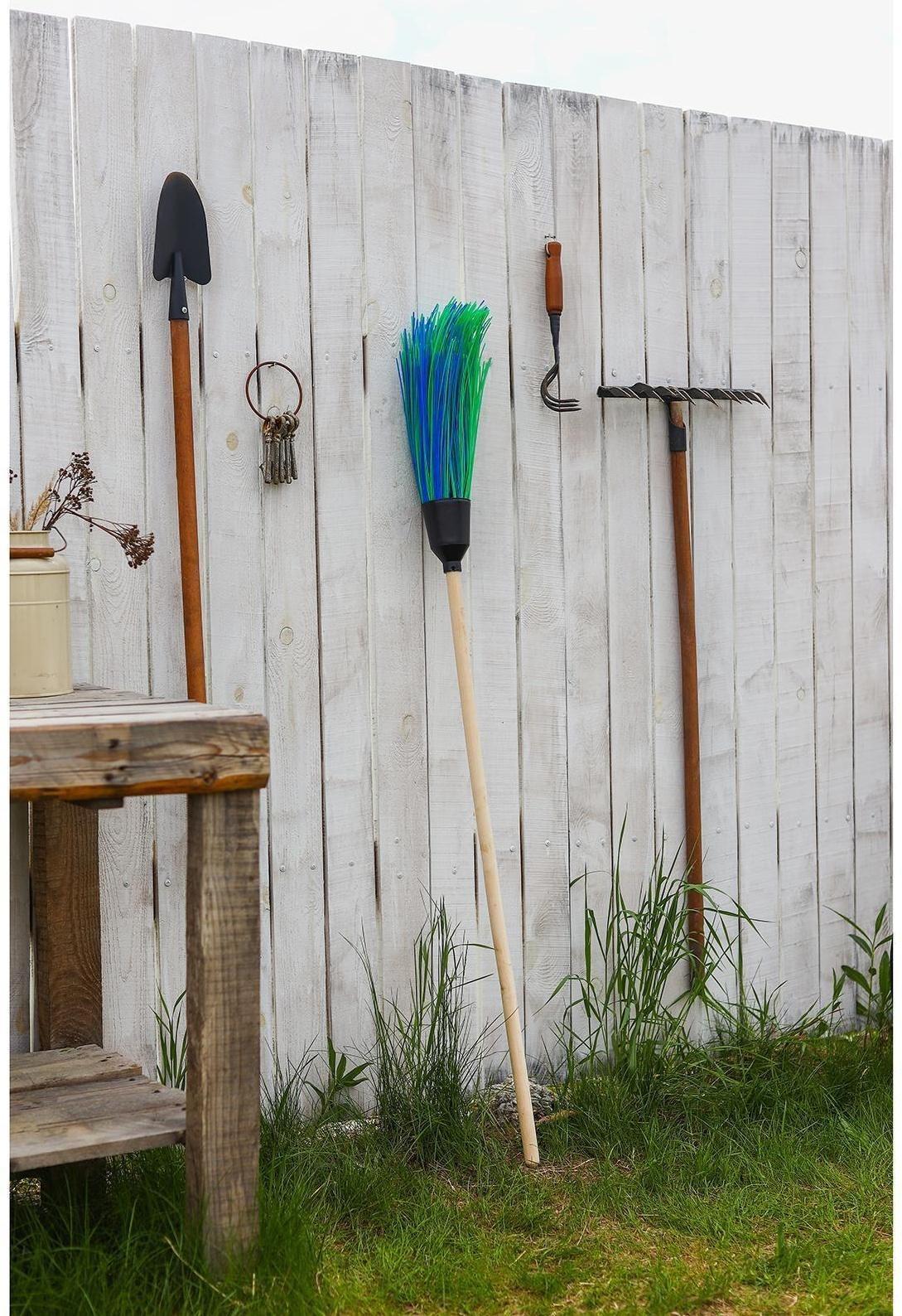 Метла полипропиленовая, наборная, с черенком, 3 фланца, цвет МИКС